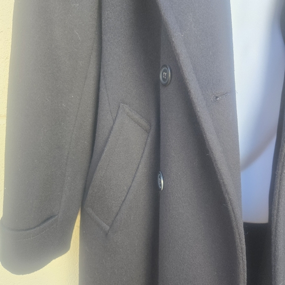 Larry Levine- Black- Maxi- Wool Coat- Size 10 - Picture 3 of 11